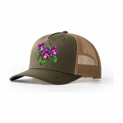 New Brunswick Purple Violet Canada Cultural Icons Trucker Hat – Olive Khaki