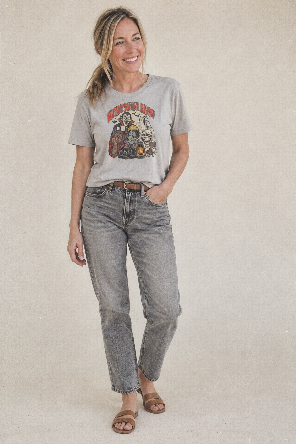 Night Shift Crew Ghoul Mixer Classic T-shirt – studio model photo