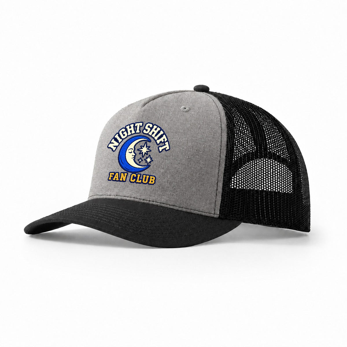 Night Shift Fan Club Trucker Hat – Grey Black
