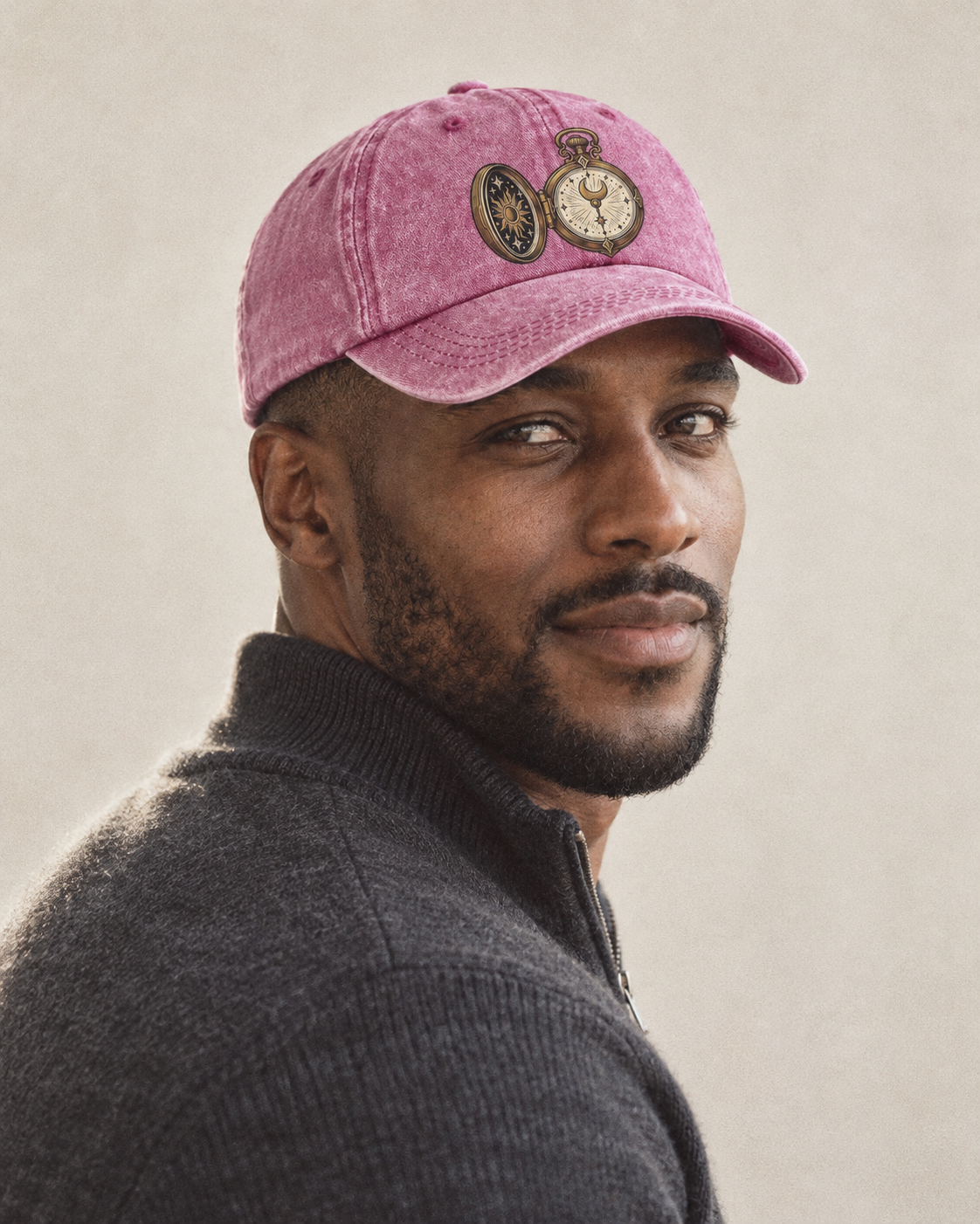 Model wearing the cap