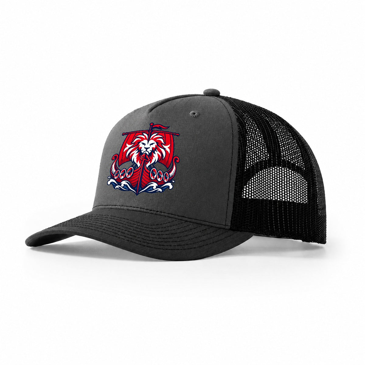 Norway Minimal Emblem Country Logos Trucker Hat – Dark Grey Black