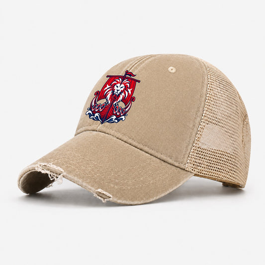 Norway Minimal Emblem Country Logos Washed Trucker Hat – Khaki