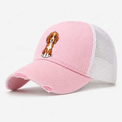 Nova Scotia Duck Tolling Retriever Sitting Sweetheart Washed Trucker Hat – Light Pink