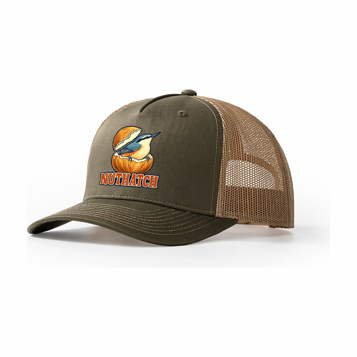 Nuthatch Birdwatching Trucker Hat – Olive Khaki