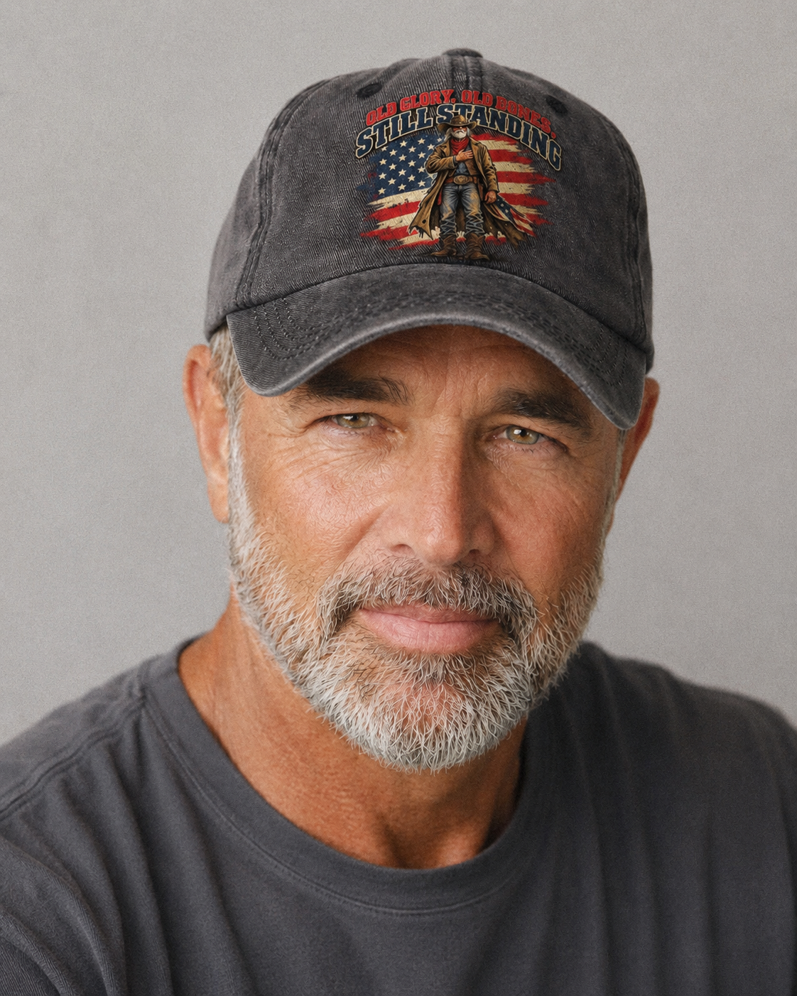 Studio model wearing the hat