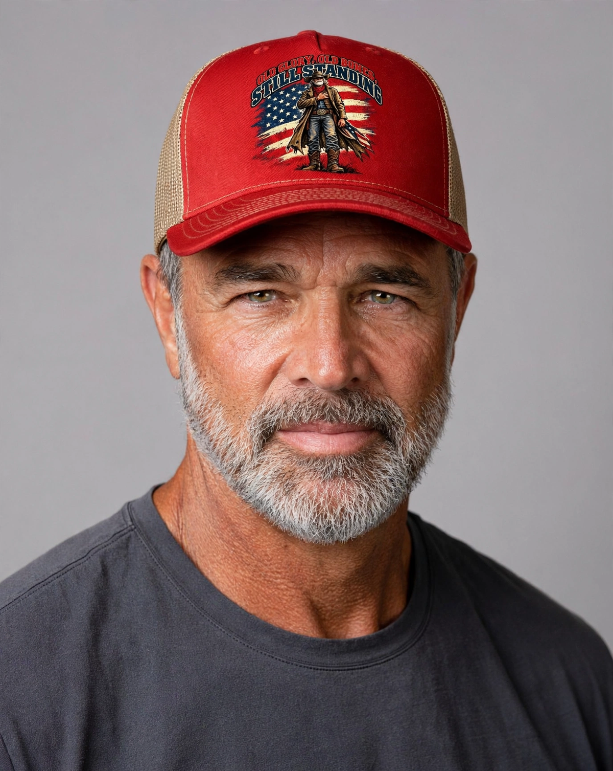 Studio model wearing the hat