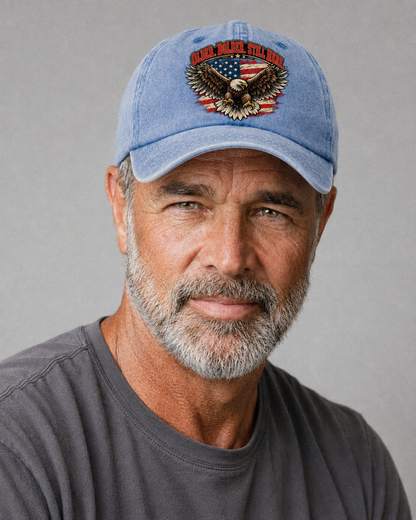 Studio model wearing the hat