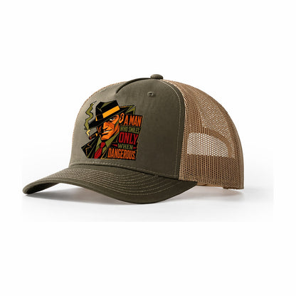 Gangster Portrait Trucker Hat – Olive Khaki