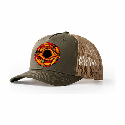 Hole Eye Trucker Hat – Olive Khaki