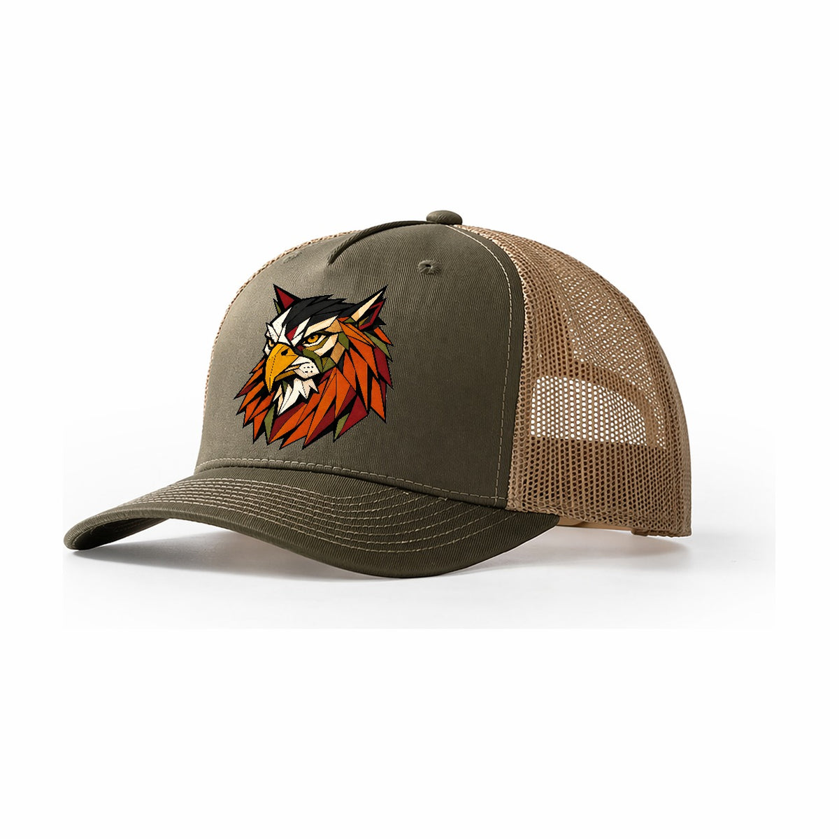 Griffin Head Portrait Trucker Hat – Olive Khaki