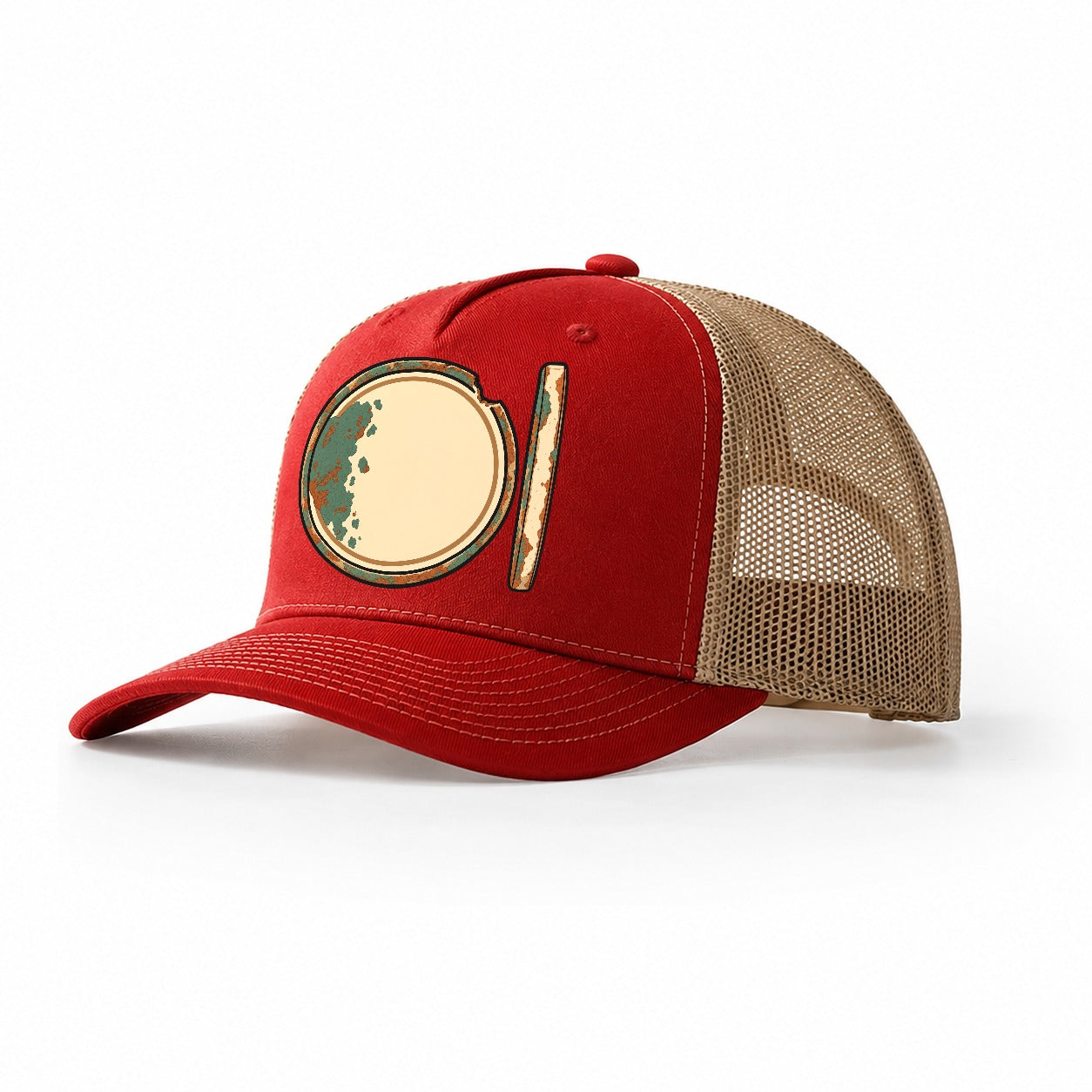 One Blank Disc Treasure Hunting Trucker Hat – Red Khaki