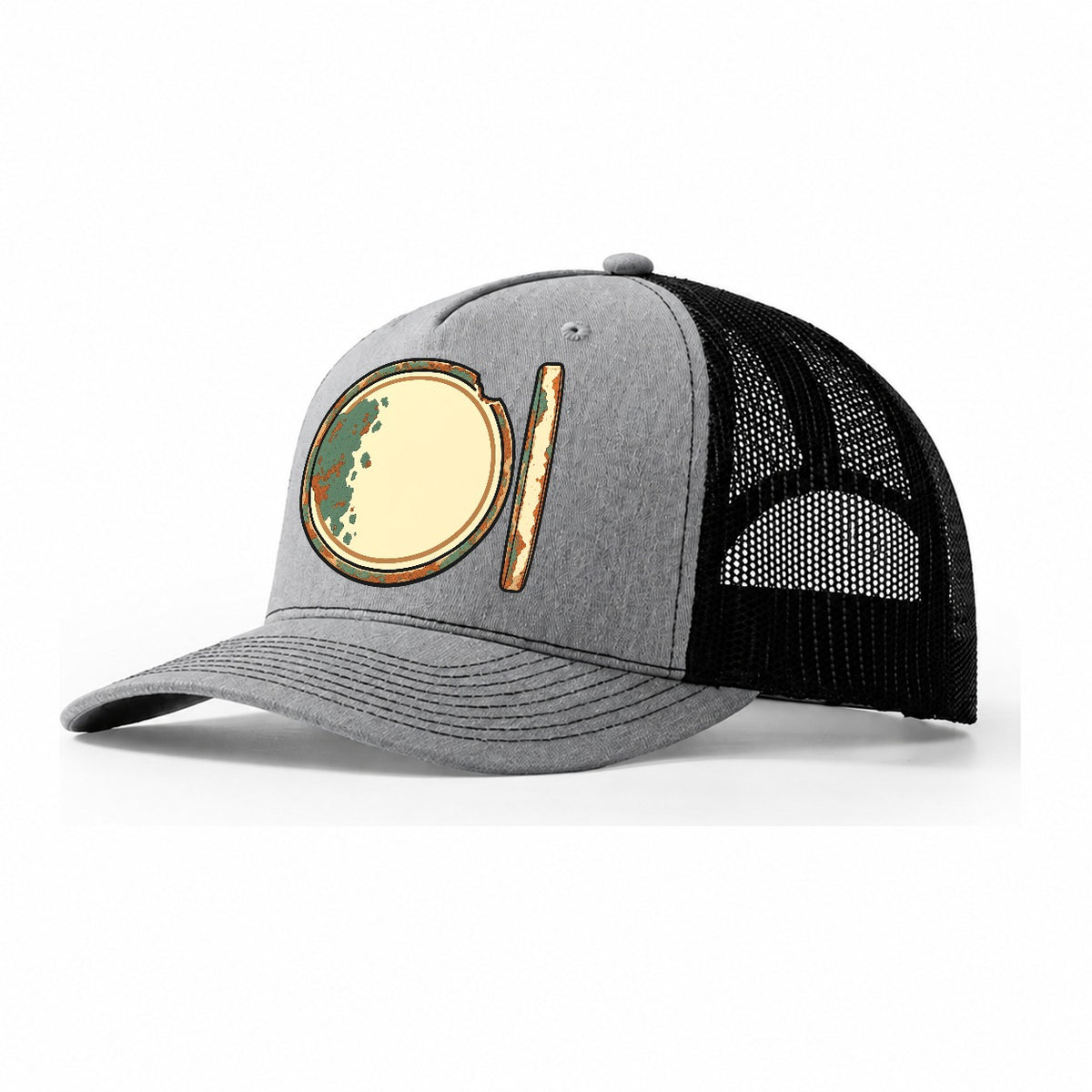 One Blank Disc Treasure Hunting Trucker Hat – Sport Grey Black