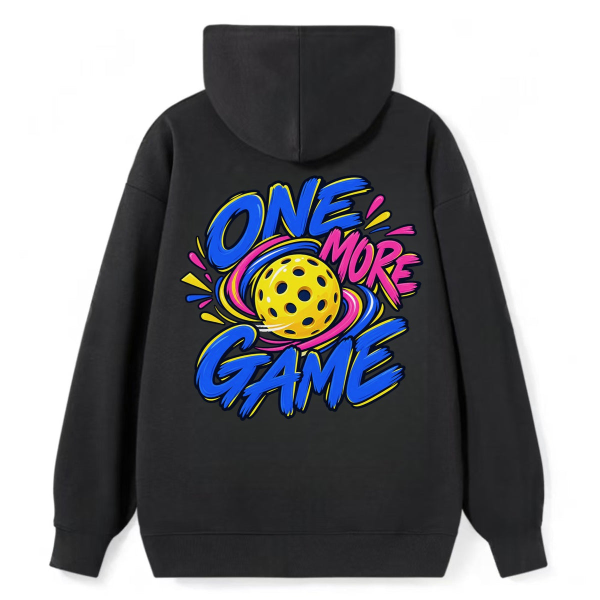 One More Game Pickleball Life Classic Pullover Hoodie – Black