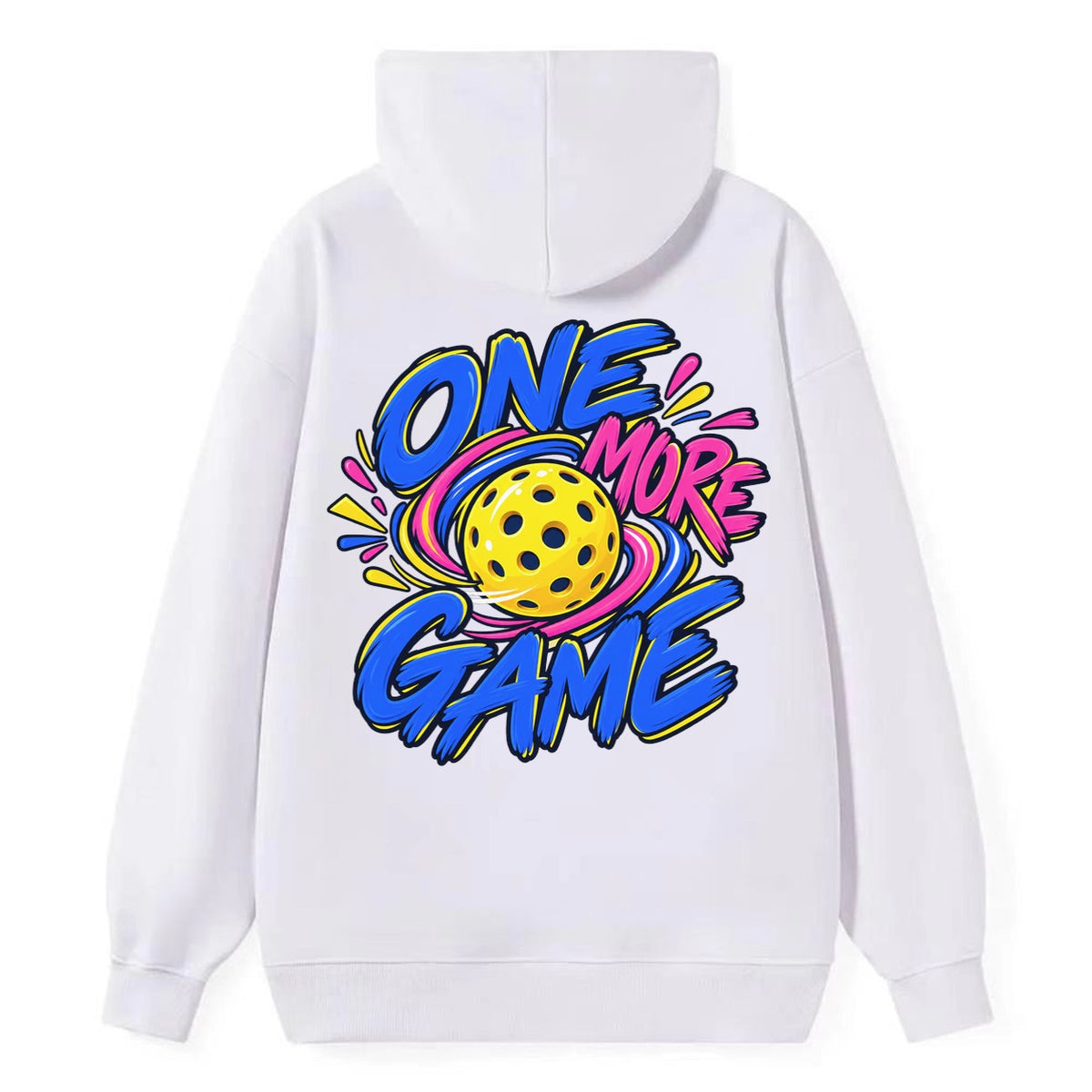 One More Game Pickleball Life Classic Pullover Hoodie – White