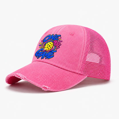 One More Game Pickleball Life Washed Trucker Hat – Rose
