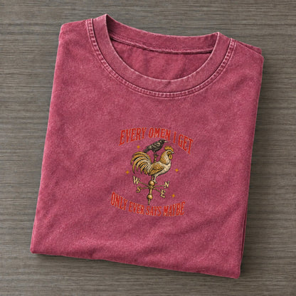 Only Ever Says Maybe Unhinged Affirmations Vintage T-shirt – Raspberry