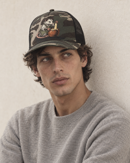 Model wearing the cap