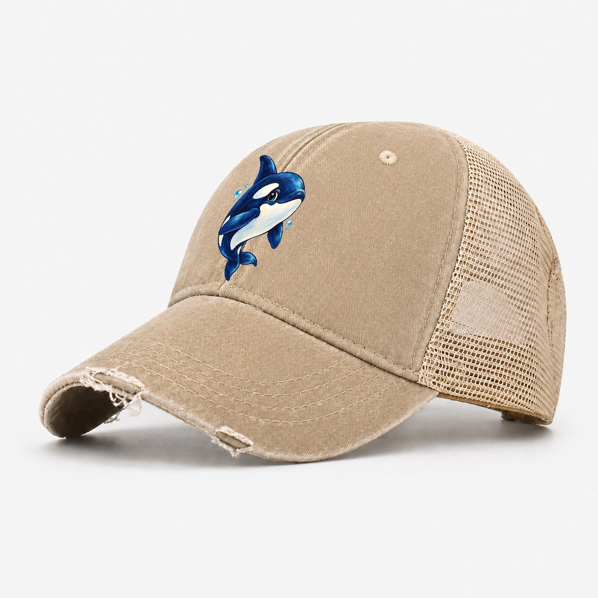 Orca Three Quarter Glide Sea Sprite Washed Trucker Hat – Khaki