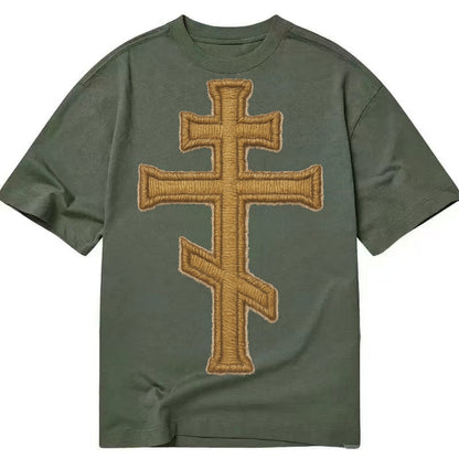 Orthodox Cross  - Classic T-shirt – Army Green