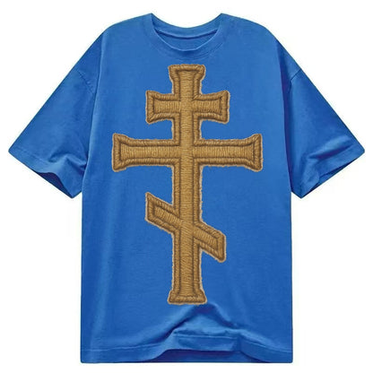 Orthodox Cross  - Classic T-shirt – Blue