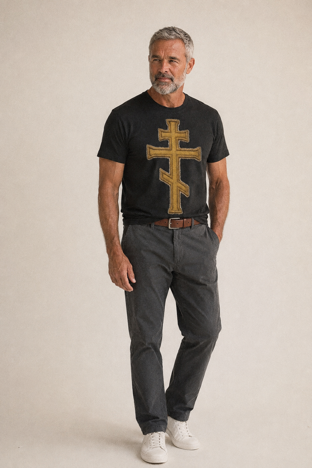 Orthodox Cross  - Classic T-shirt – studio model photo