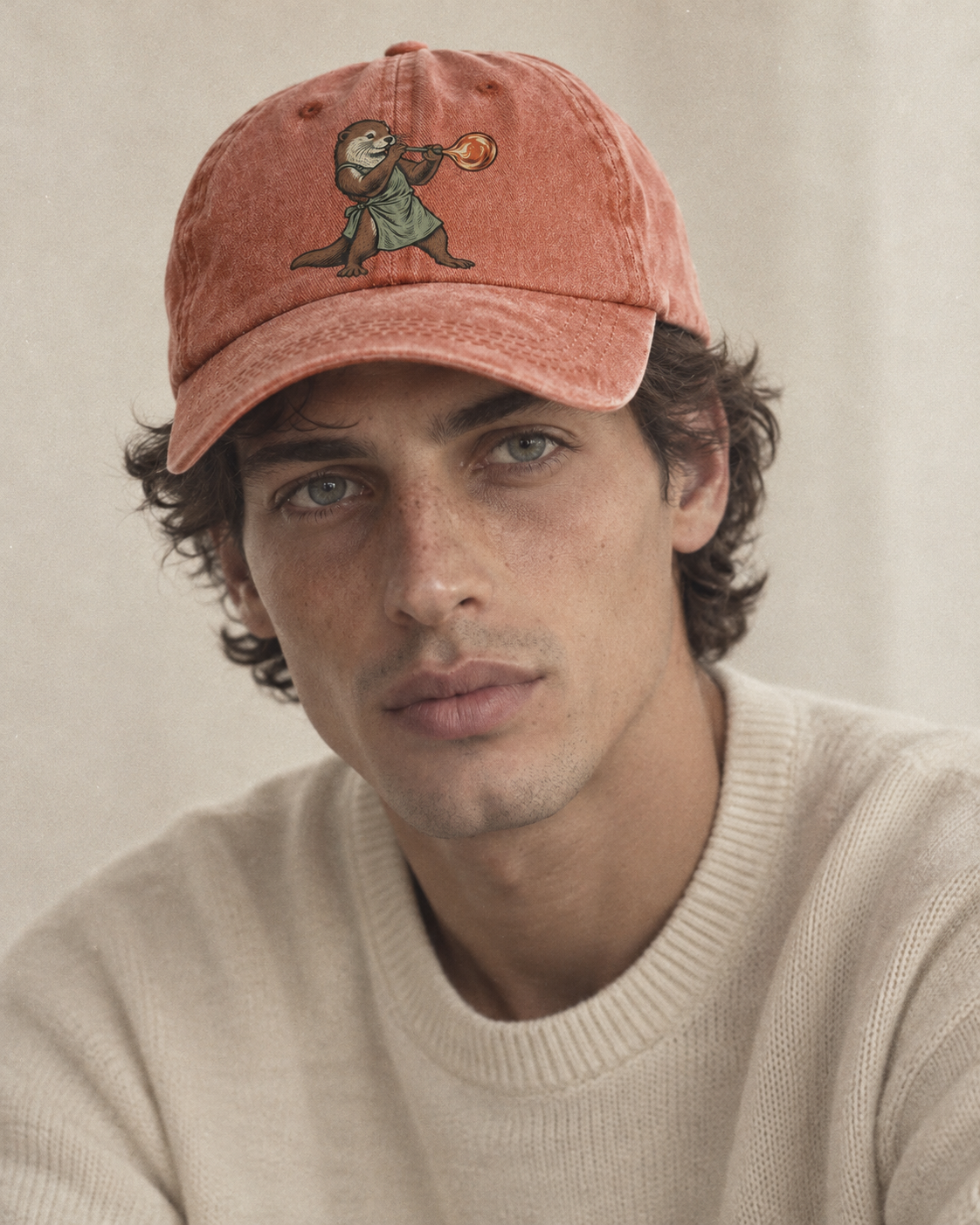Model wearing the cap
