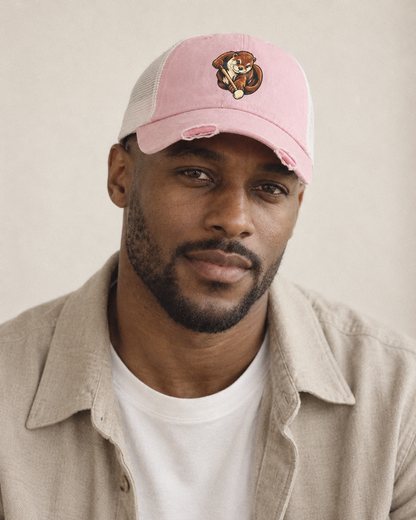 Model wearing the cap