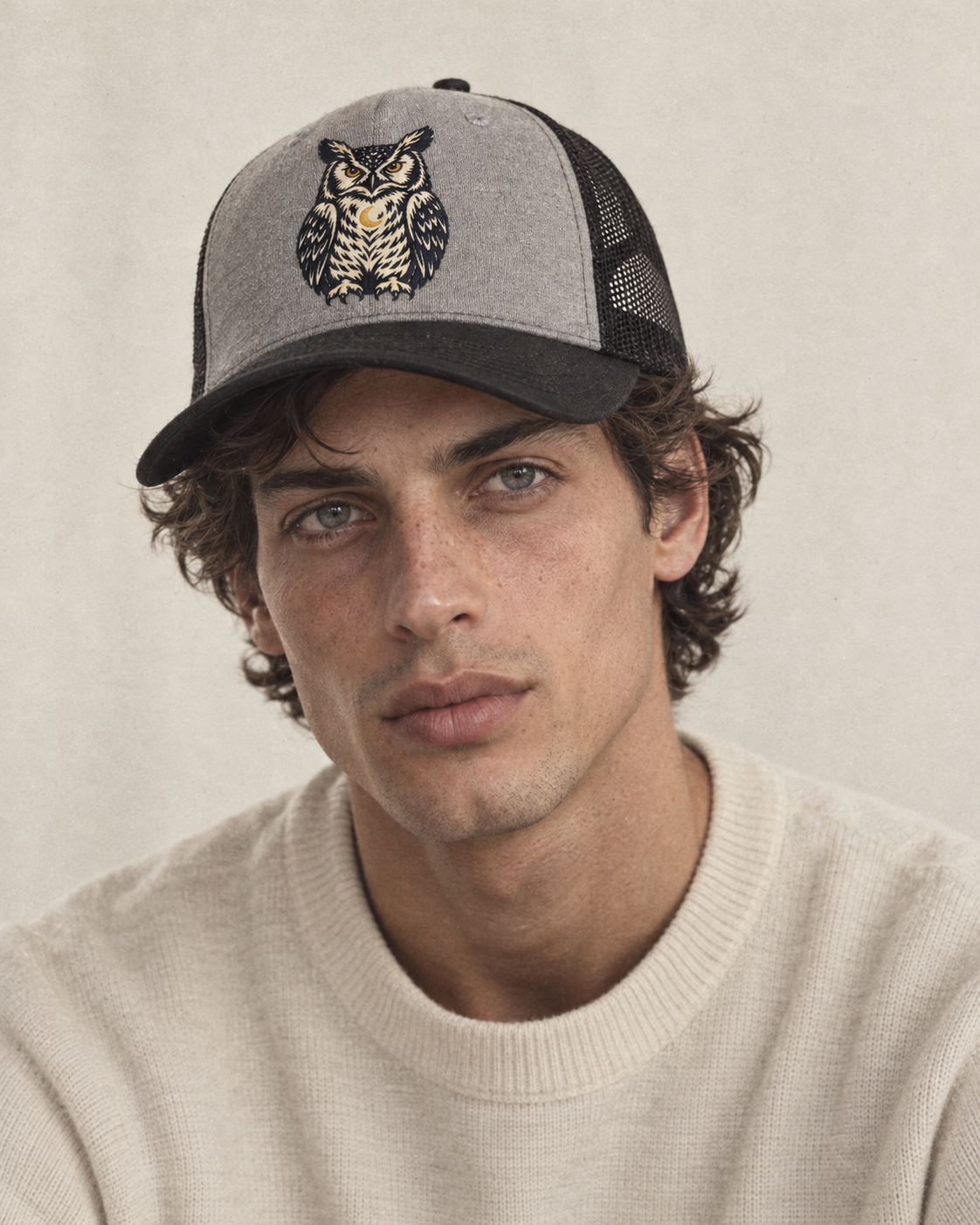 Model wearing the cap