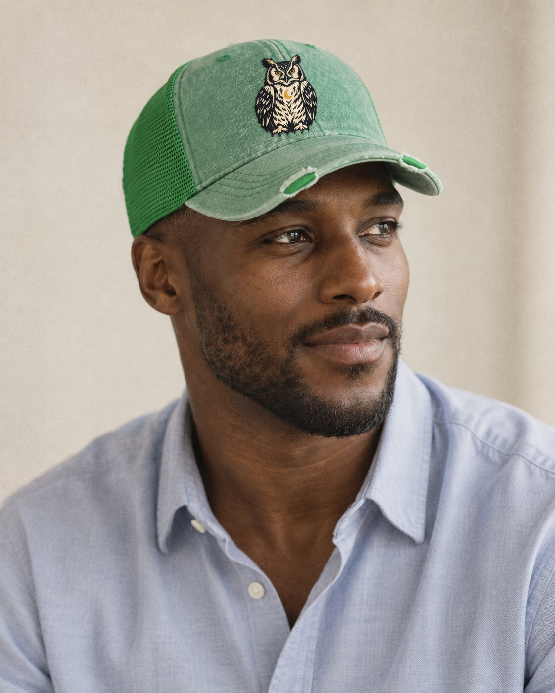 Model wearing the cap