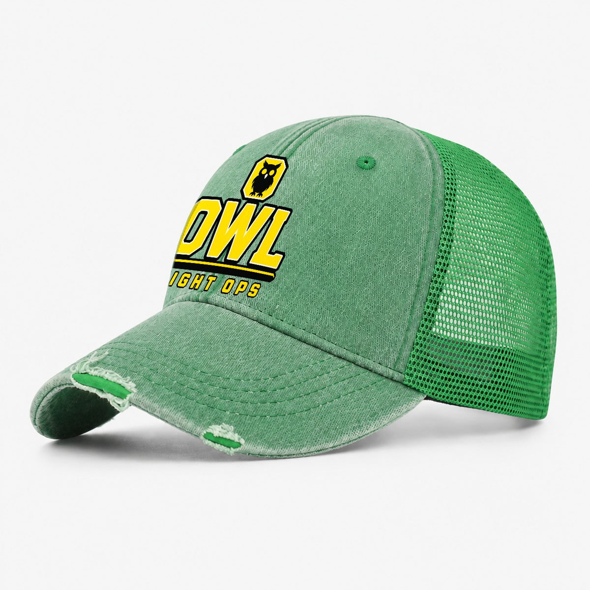Owl Night Ops Heavy Duty Washed Trucker Hat – Ink Green