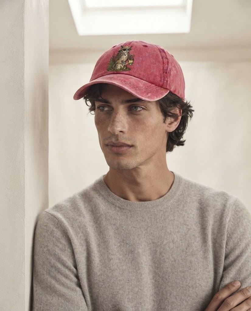 Model wearing the cap
