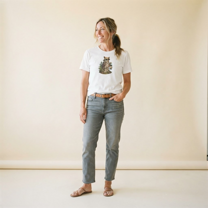Owl Night Shift Slow Camp Club Classic T-shirt – studio model photo