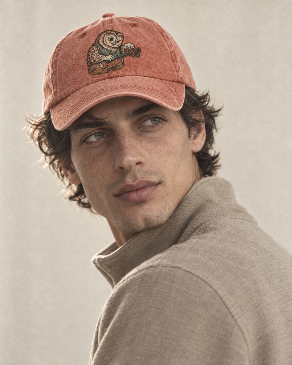 Model wearing the cap