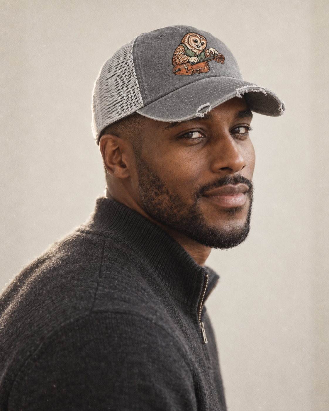 Model wearing the cap