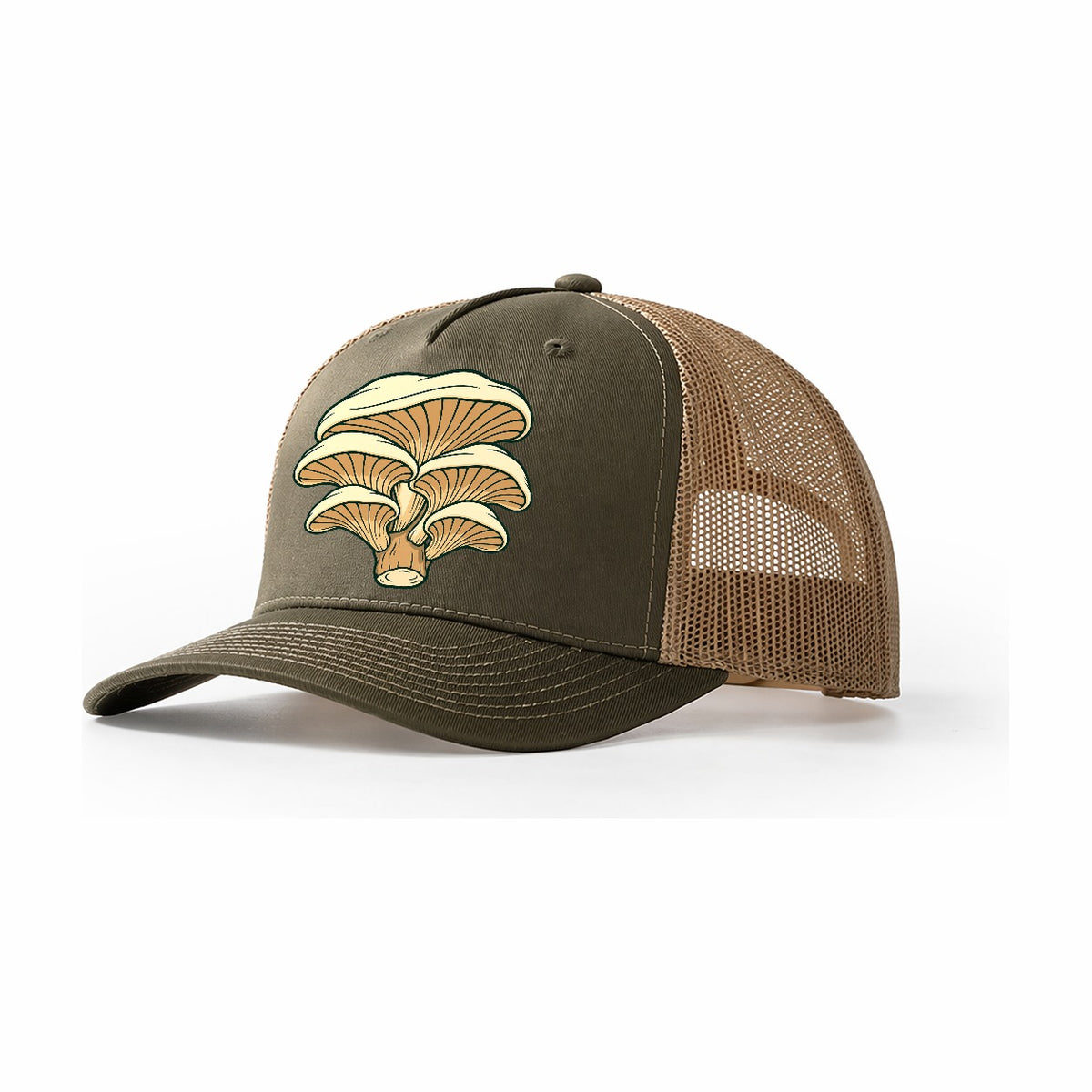 Oyster Shelf Bracket Foraging And Mycology Trucker Hat – Olive Khaki