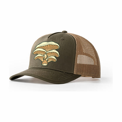 Oyster Shelf Bracket Foraging And Mycology Trucker Hat – Olive Khaki