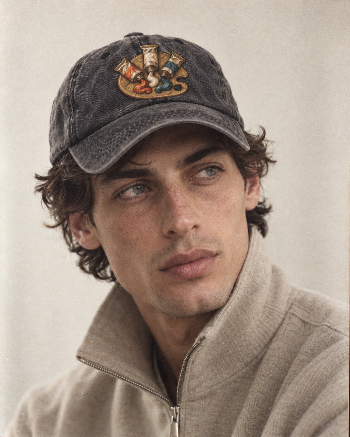 Model wearing the cap