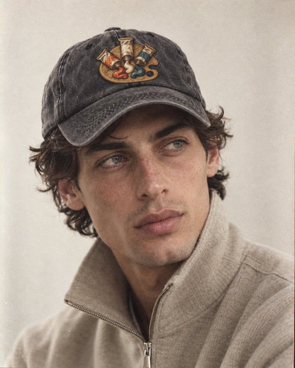 Model wearing the cap