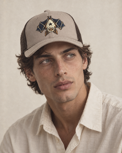 Model wearing the cap