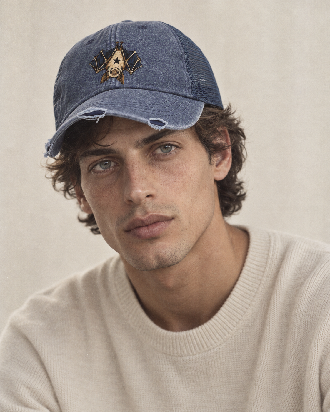 Model wearing the cap