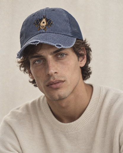 Model wearing the cap