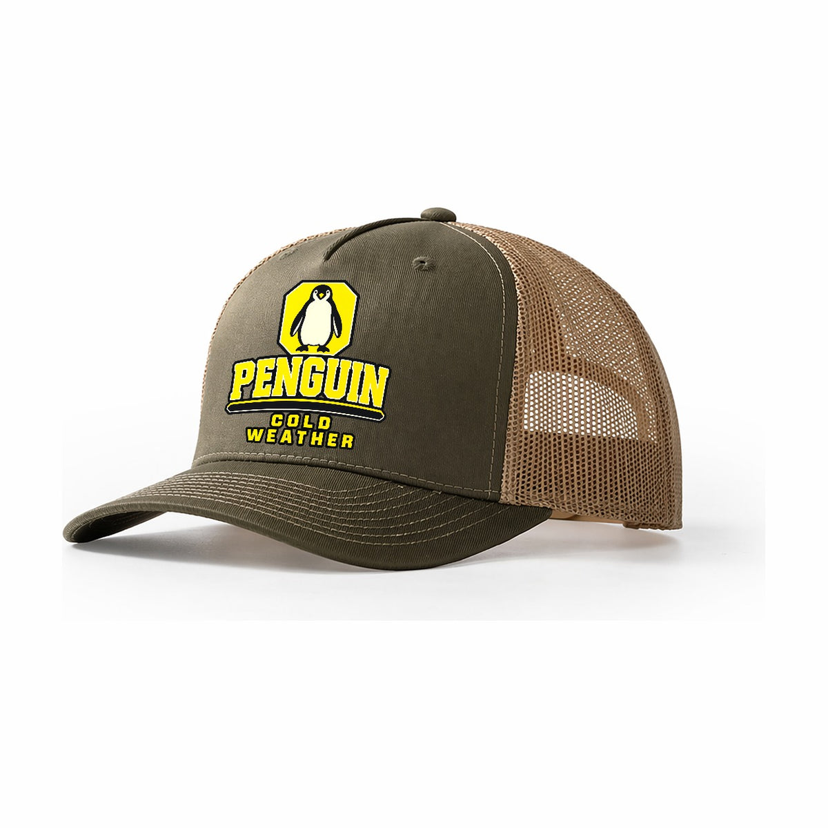 Penguin Cold Weather Heavy Duty Trucker Hat – Olive Khaki