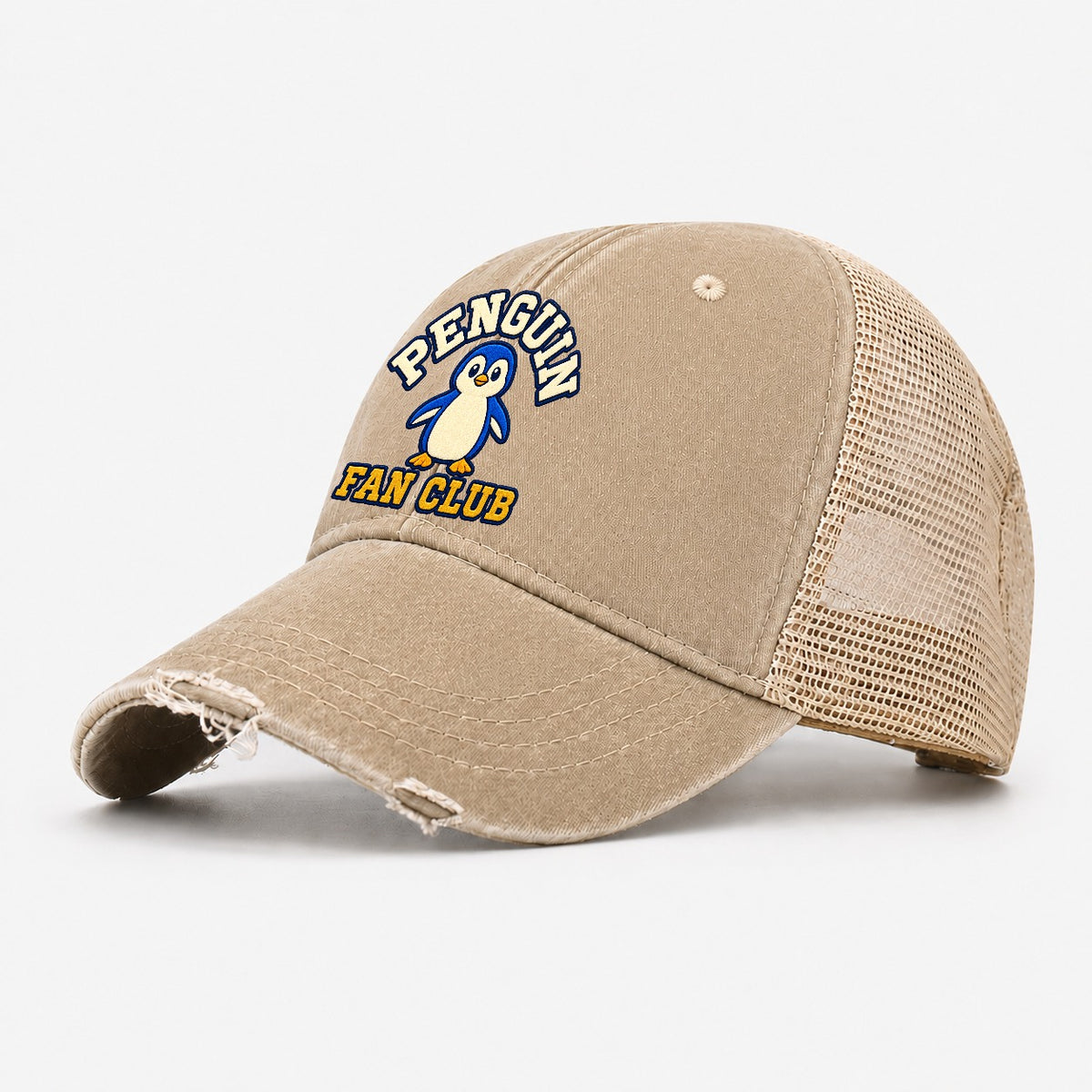 Penguin Fan Club Washed Trucker Hat – Khaki
