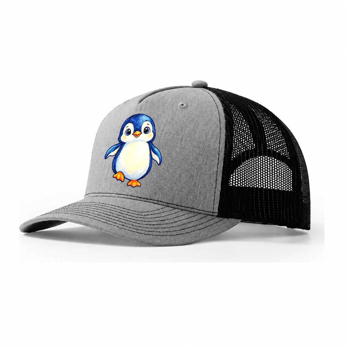 Penguin Front Waddle Sea Sprite Trucker Hat – Sport Grey Black