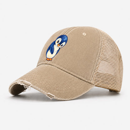 Penguin Little Bow Sea Sprite Washed Trucker Hat – Khaki