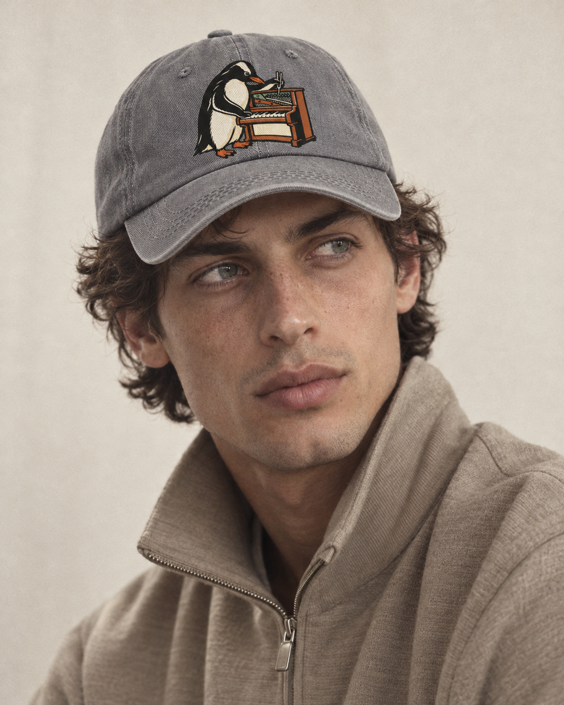 Model wearing the cap