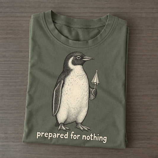 Penguin Prepared For Nothing Unbothered Creatures Classic T-shirt – Army Green