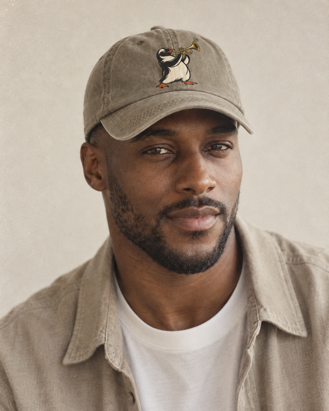 Model wearing the cap