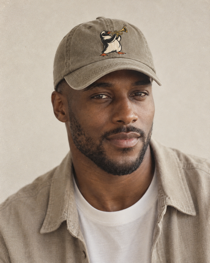 Model wearing the cap
