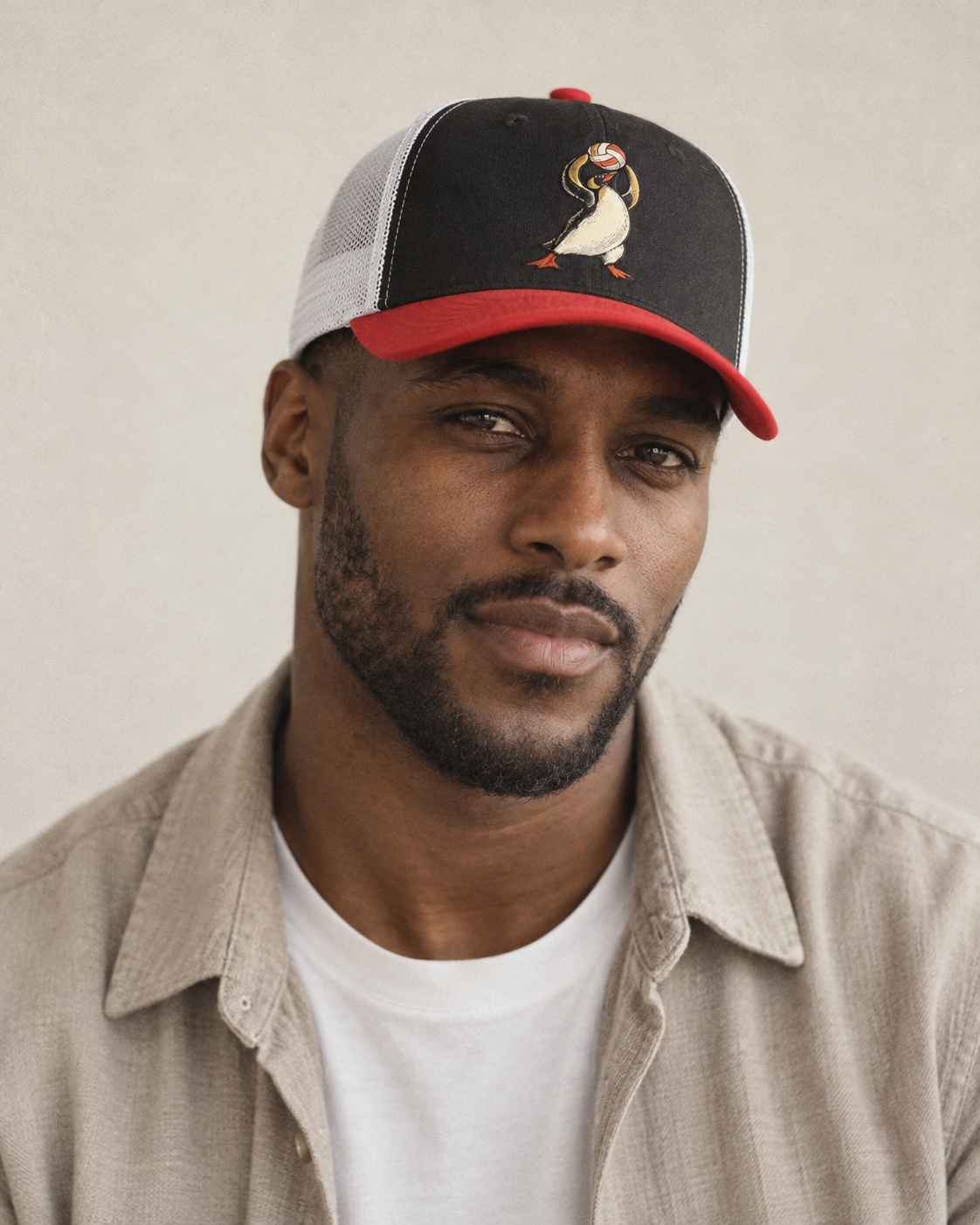 Model wearing the cap
